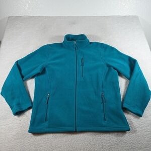 LL Bean Fleece Polartec Jacket Mens Size XL Full Zip Green Mock Neck Outdoor